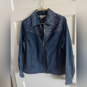 Denim Jacket with Bedazzled Detail